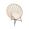 Sedia in metallo e rattan con cuscino bianco boho chic Panama Sconti