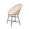 Sedia in metallo e rattan con cuscino bianco boho chic Panama Saldi