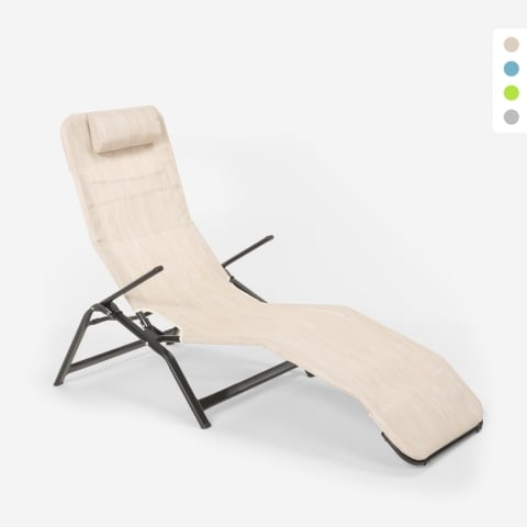 Lettino spiaggia giardino pieghevole sdraio reclinabile basculante Pasha Luxury Promozione