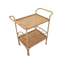 Carrello portavivande in metallo e rattan con portabottiglie Panama Offerta