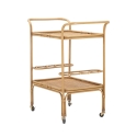 Carrello portavivande in metallo e rattan con portabottiglie Panama Saldi