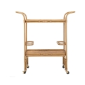 Carrello portavivande in metallo e rattan con portabottiglie Panama Sconti