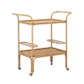 Carrello portavivande in metallo e rattan con portabottiglie Panama Promozione