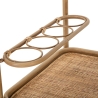 Carrello portavivande in metallo e rattan con portabottiglie Panama Stock