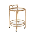 Carrello portavivande rotondo in rattan con ripiani in vetro Panama Promozione