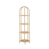 Libreria angolare rotonda in rattan e metallo 4 scaffali Panama Promozione