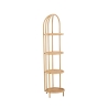 Libreria angolare rotonda in rattan e metallo 4 scaffali Panama Offerta