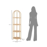 Libreria angolare rotonda in rattan e metallo 4 scaffali Panama Stock