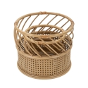 Set 2 portavasi rotondi in metallo e rattan Panama Saldi