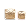 Set 2 portavasi rotondi in metallo e rattan Panama Stock