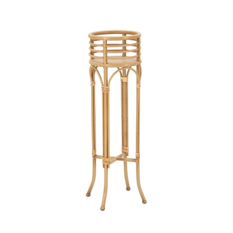 Portavasi rotondo con piedistallo in metallo e rattan Panama Stand Promozione