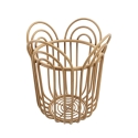 Portavasi rotondo in metallo e rattan bamboo intrecciato Panama Offerta