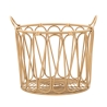 Cesta portaoggetti rotondo boho chic in metallo e rattan Panama Promozione