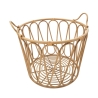 Cesta portaoggetti rotondo boho chic in metallo e rattan Panama Offerta