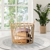 Cesta portaoggetti rotondo boho chic in metallo e rattan Panama Vendita