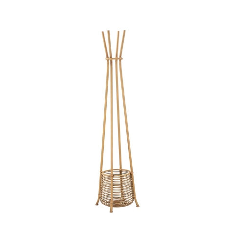 Appendiabiti da terra in rattan con portaombrelli 49x175cm Panama Promozione