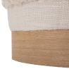 Pouf rotondo in tessuto imbottito con base in legno 40x40 Damasco Offerta