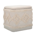 Pouf contenitore quadrato in tessuto imbottito 40x40cm Damasco Promozione