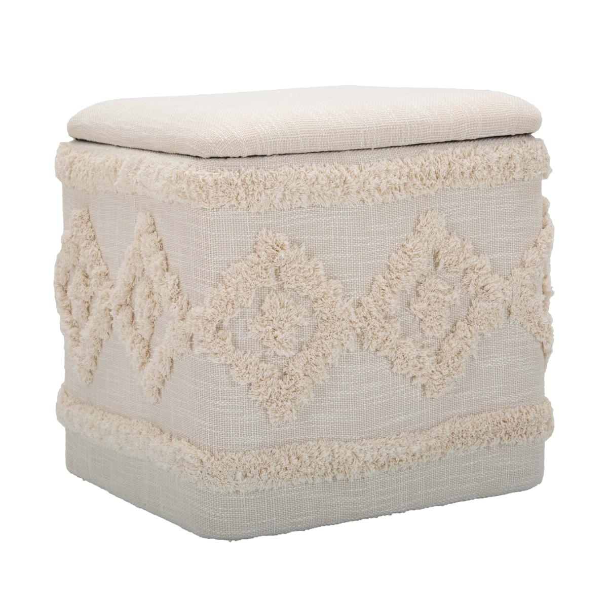 Pouf contenitore quadrato in tessuto imbottito 40x40cm Damasco Promozione Pouf contenitore quadrato in tessuto imbottito 40x40cm Damasco Promozione