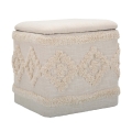 Pouf contenitore quadrato in tessuto imbottito 40x40cm Damasco Promozione
