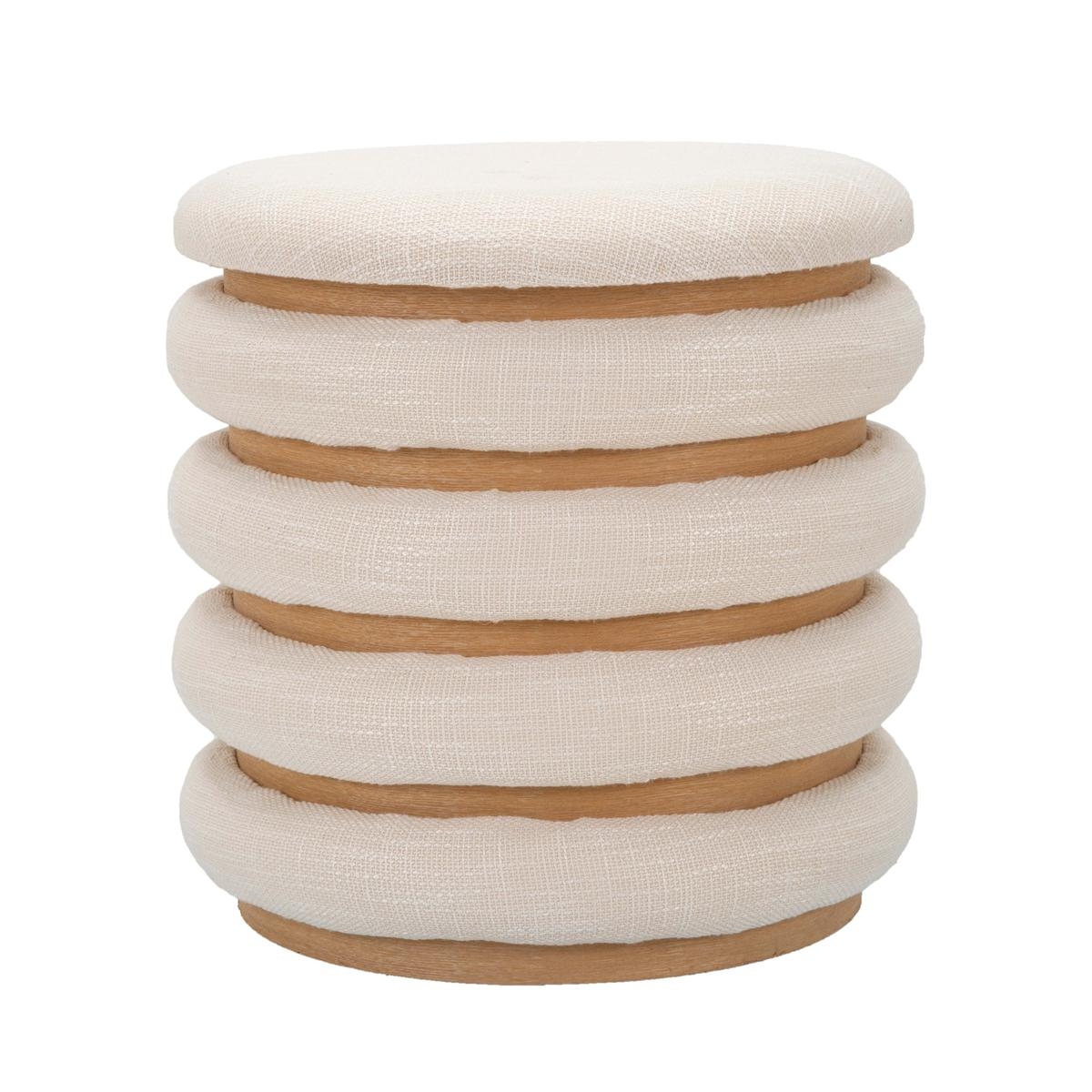 Pouf contenitore rotondo in legno e tessuto boho chic Damasco Line Promozione Pouf contenitore rotondo in legno e tessuto boho chic Damasco Line Promozione