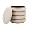 Pouf contenitore rotondo in legno e tessuto boho chic Damasco Line Saldi