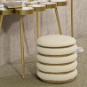 Pouf contenitore rotondo in legno e tessuto boho chic Damasco Line Vendita