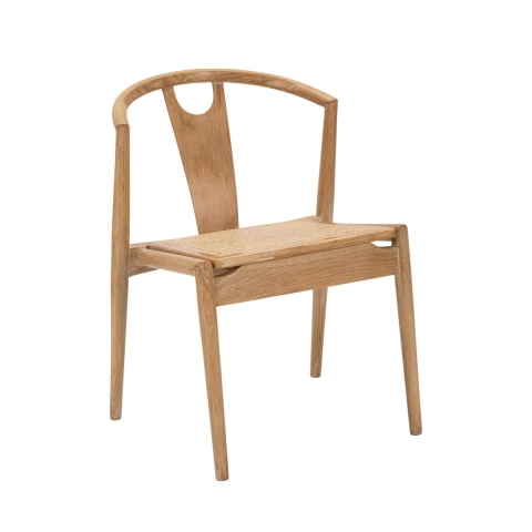 Set 2 sedie cucina in legno con schienale rattan intrecciato Japan Promozione