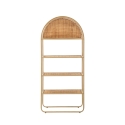 Libreria a parete in metallo e rattan 4 scaffali Panama Round Offerta