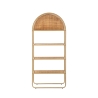 Libreria a parete in metallo e rattan 4 scaffali Panama Round Offerta