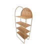 Libreria a parete in metallo e rattan 4 scaffali Panama Round Sconti