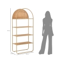 Libreria a parete in metallo e rattan 4 scaffali Panama Round Scelta