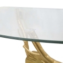 Mensola da parete in metallo dorato con ripiano in vetro Tisty Stock