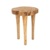 Sgabello artigianale in legno teak stile etnico naturale Kursi Saldi