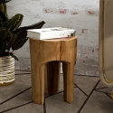 Sgabello in legno teak artigianale stile etnico Stold Vendita