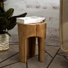 Sgabello in legno teak artigianale stile etnico Stold Vendita