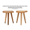 Sgabello artigianale in legno teak naturale stile etnico Budut Modello