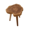 Sgabello artigianale in legno teak naturale stile etnico Budut Stock