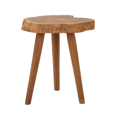 Sgabello artigianale in legno teak naturale stile etnico Budut Promozione