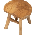 Sgabello in legno teak artigianale stile etnico rustico Sel Sconti