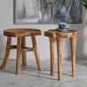 Sgabello in legno teak artigianale stile etnico rustico Sel Vendita