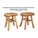 Sgabello in legno teak artigianale stile etnico rustico Sel Modello