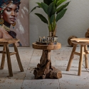 Sgabello in legno teak design naturale etnico Sel Slim Caratteristiche