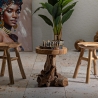 Sgabello in legno teak design naturale etnico Sel Slim Caratteristiche