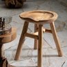 Sgabello in legno teak design naturale etnico Sel Slim Vendita