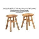 Sgabello in legno teak design naturale etnico Sel Slim Misure