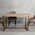 Tavolo da pranzo rettangolare in metallo e legno 90x150cm moderno Ankara Vendita