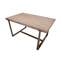 Tavolo da pranzo rettangolare in metallo e legno 90x150cm moderno Ankara Offerta