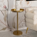 Tavolino alto rotondo in metallo dorato 51x100cm Doha Vendita