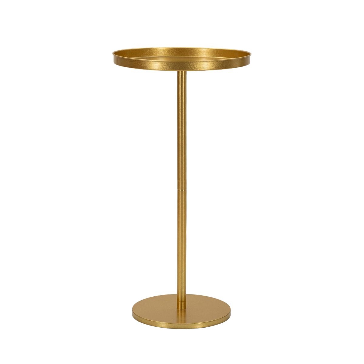 Tavolino alto in metallo dorato design moderno 41x80cm Doha Promozione Tavolino alto in metallo dorato design moderno 41x80cm Doha Promozione